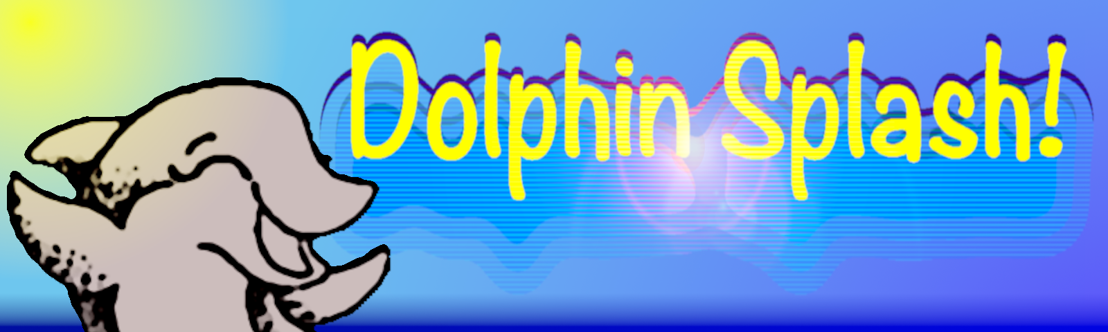 'Dolphin Splash!' header/banner graphic.