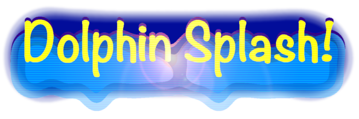 'Dolphin Splash!' title graphic.